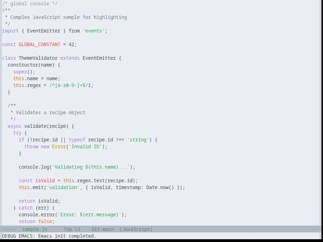 Base16 Github Theme in javascript-mode