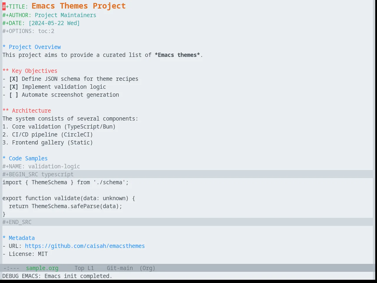 Base16 Github Theme in org-mode
