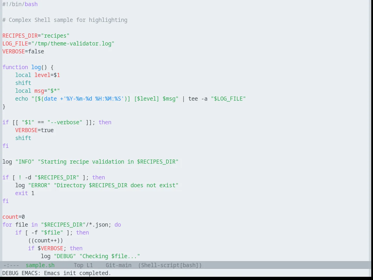 Base16 Github Theme in sh-mode