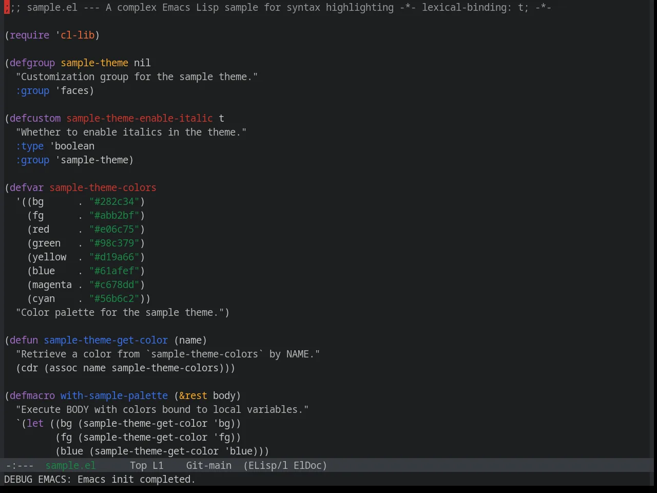 Base16 Google Dark Theme in emacs-lisp-mode