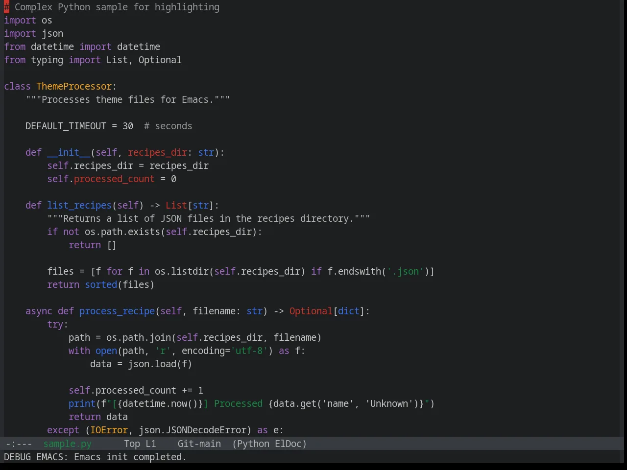 Base16 Google Dark Theme in python-mode