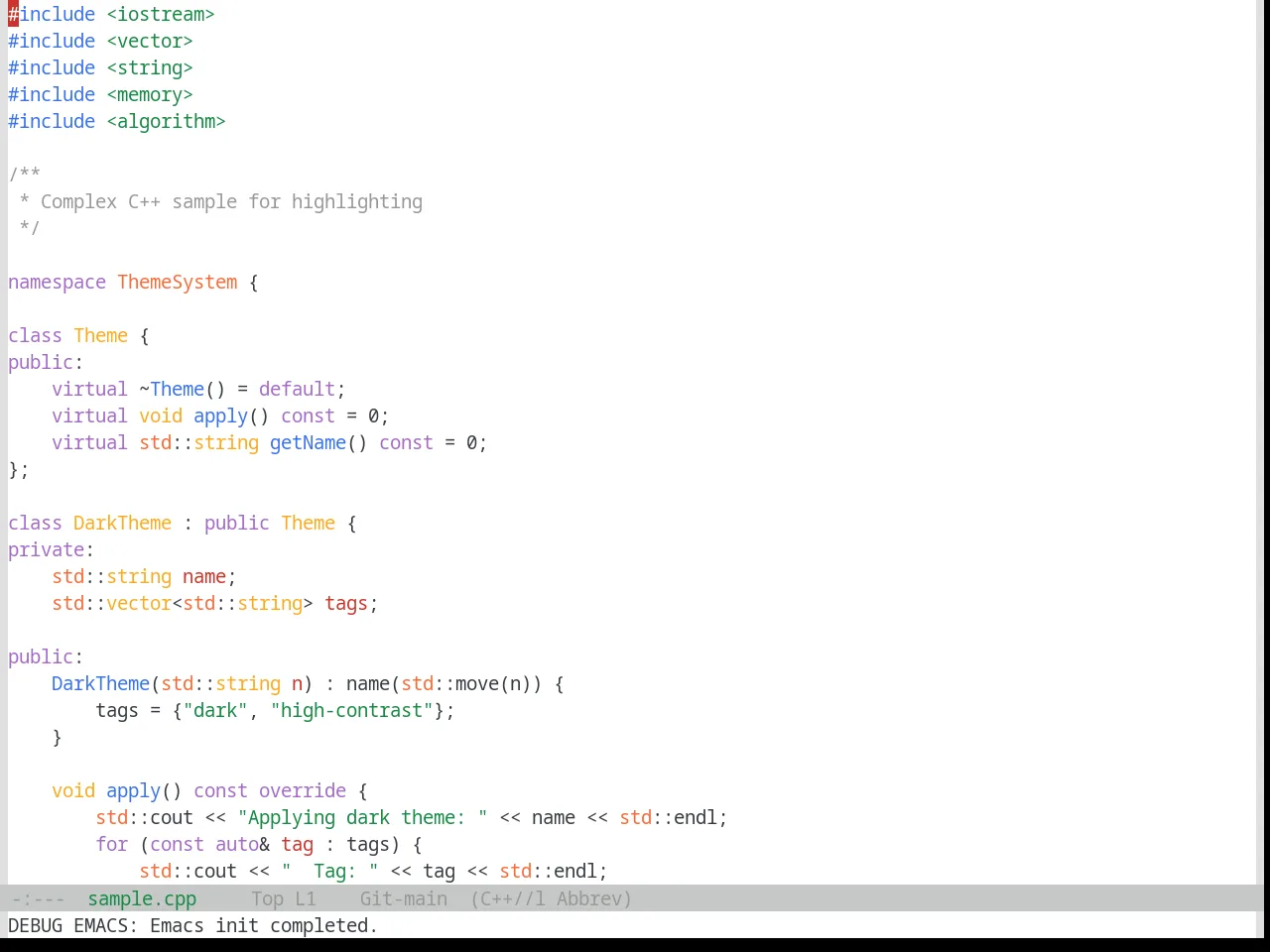 Base16 Google Light Theme in c++-mode