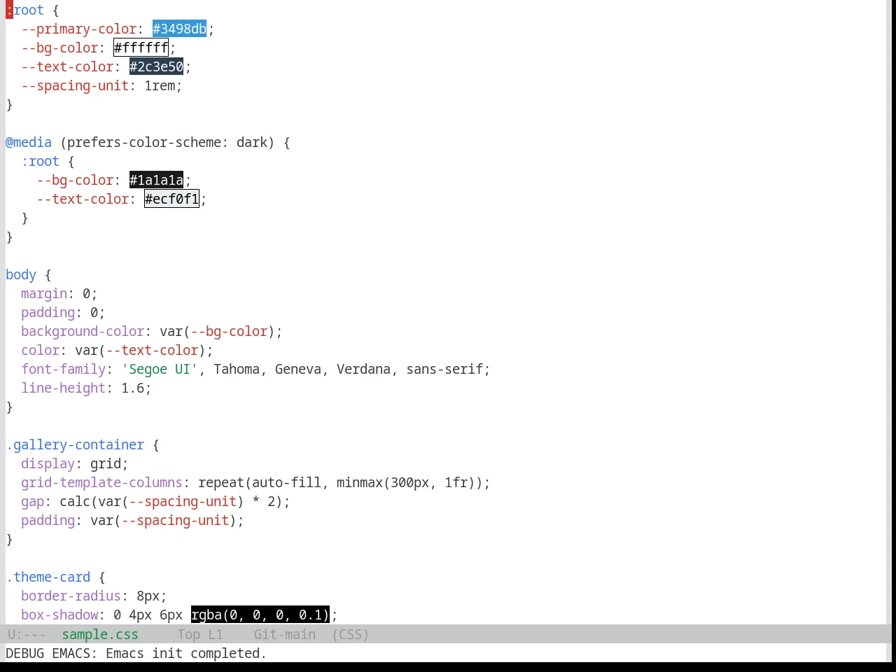 Base16 Google Light Theme in css-mode