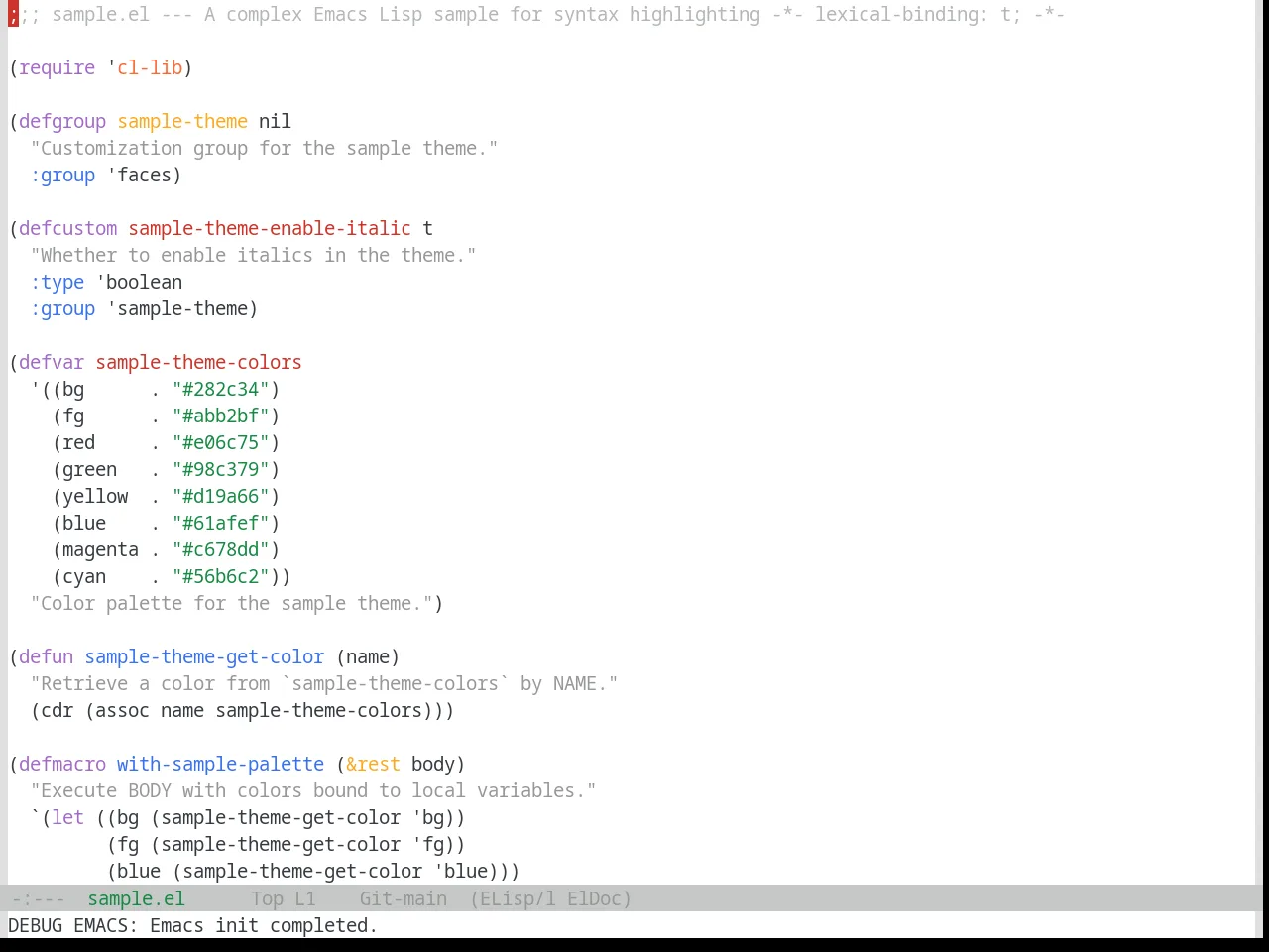 Base16 Google Light Theme in emacs-lisp-mode