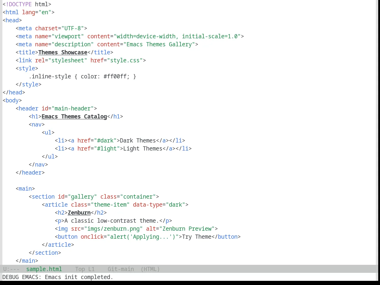 Base16 Google Light Theme in html-mode