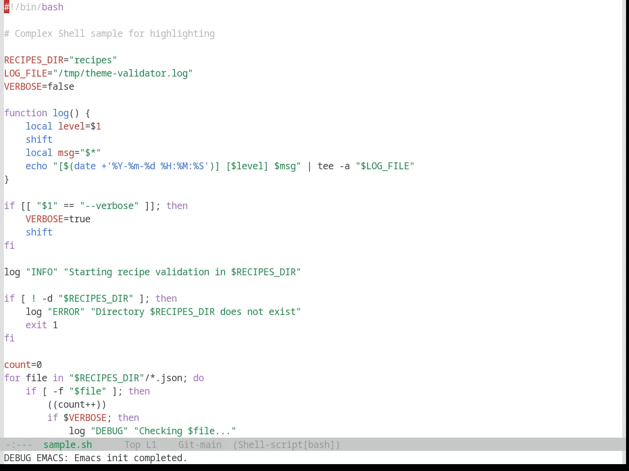 Base16 Google Light Theme in sh-mode