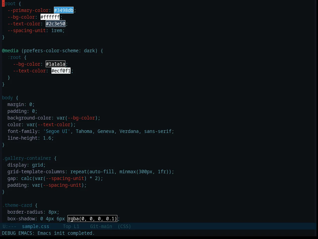 Base16 Gotham Theme in css-mode