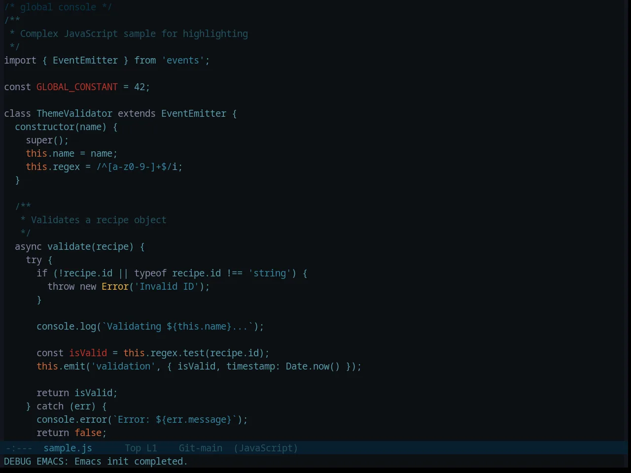 Base16 Gotham Theme in javascript-mode