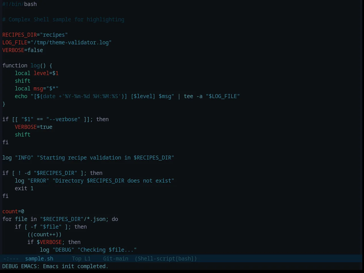 Base16 Gotham Theme in sh-mode