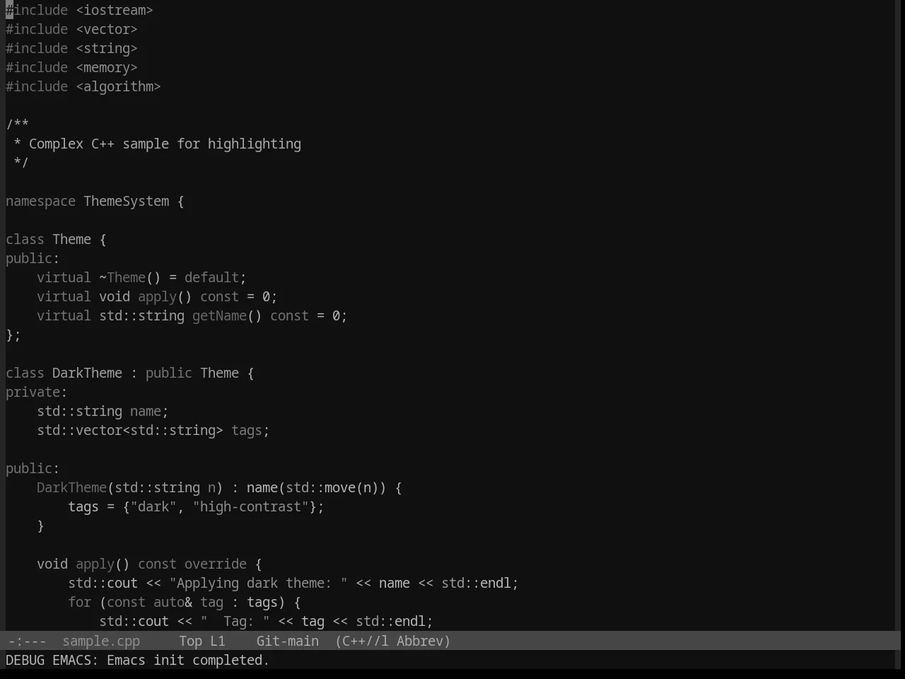 Base16 Grayscale Dark Theme in c++-mode