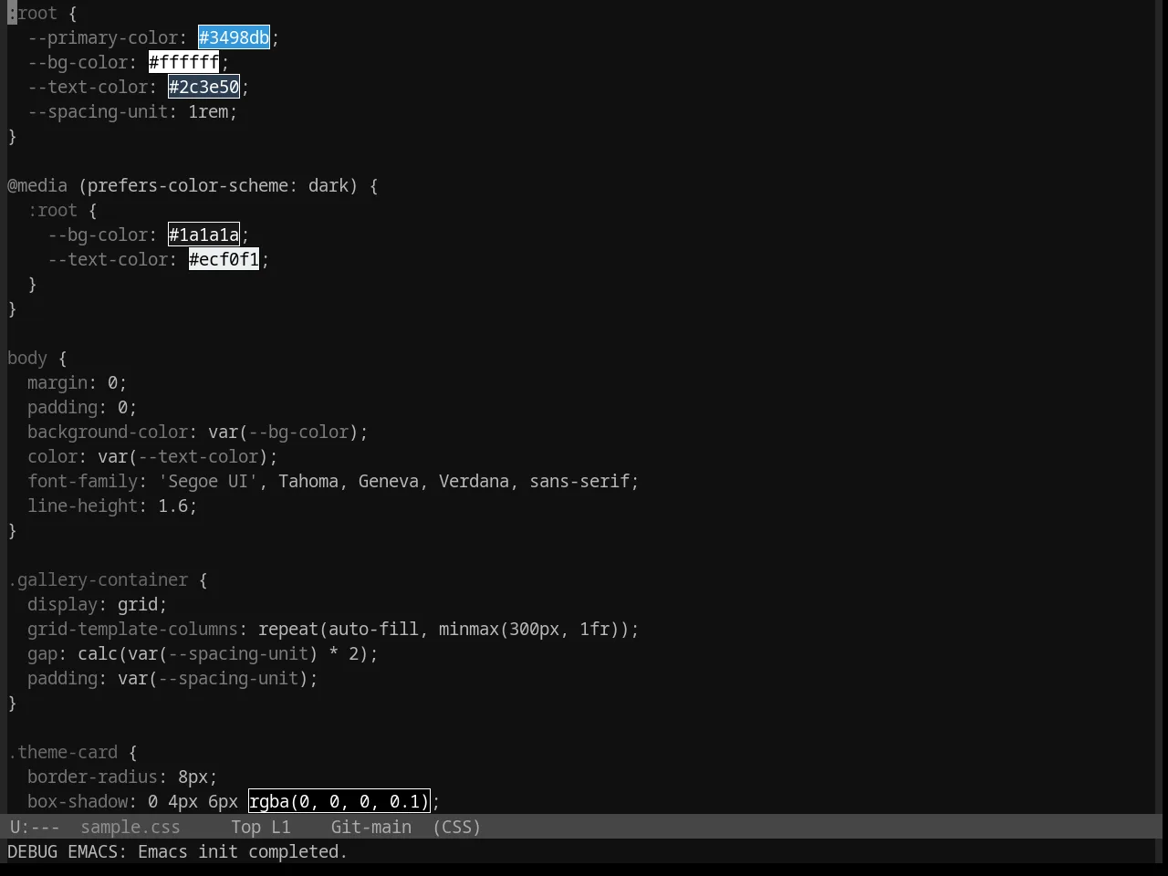 Base16 Grayscale Dark Theme in css-mode