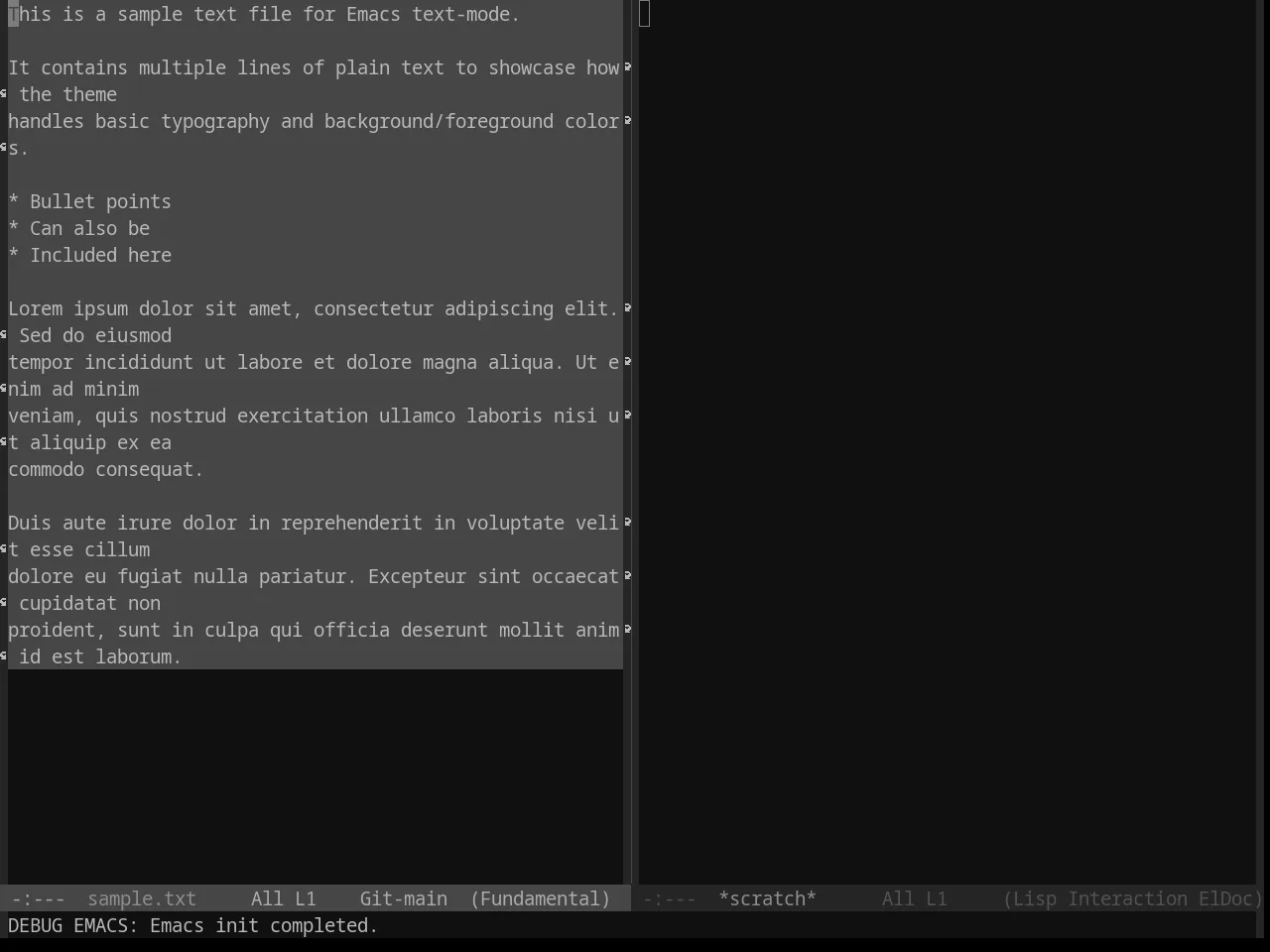 Base16 Grayscale Dark Theme in fundamental-mode