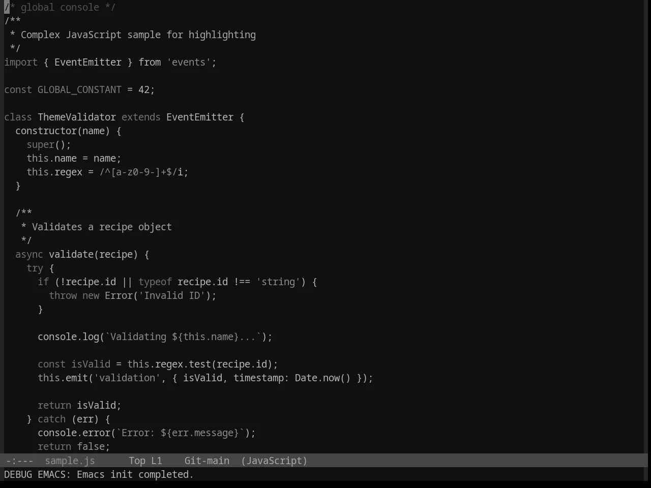 Base16 Grayscale Dark Theme in javascript-mode