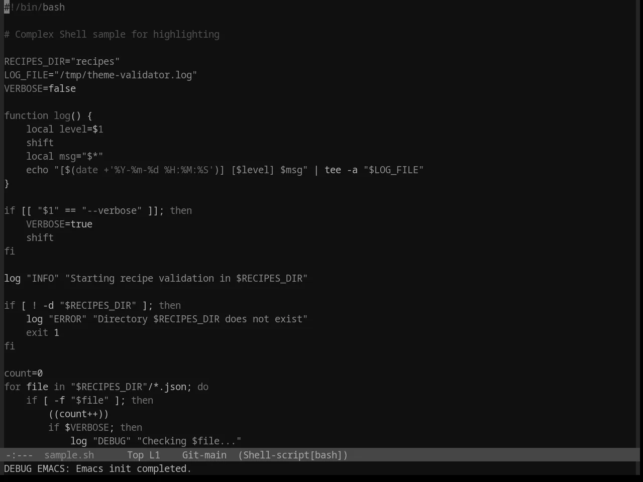 Base16 Grayscale Dark Theme in sh-mode