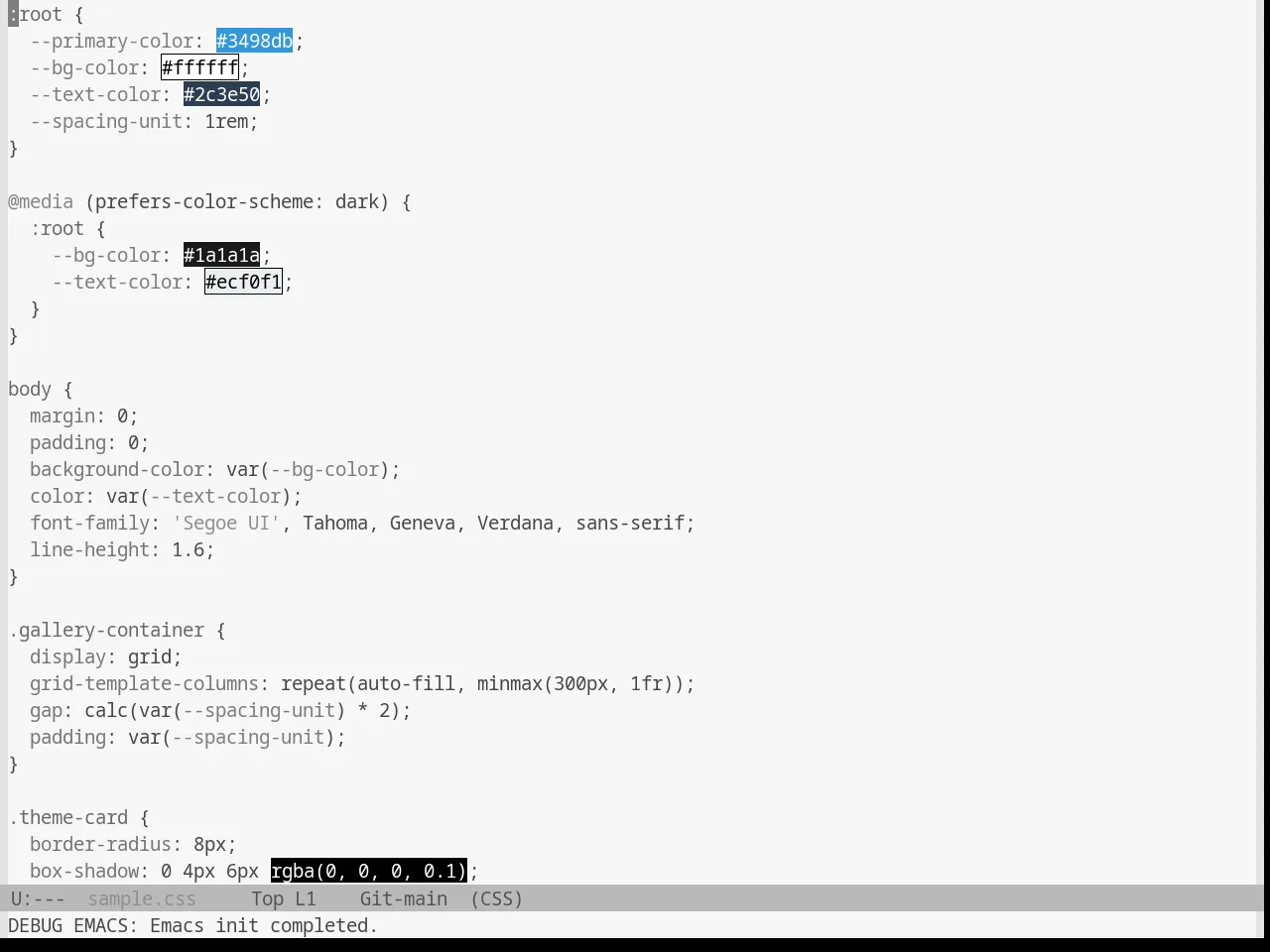 Base16 Grayscale Light Theme in css-mode