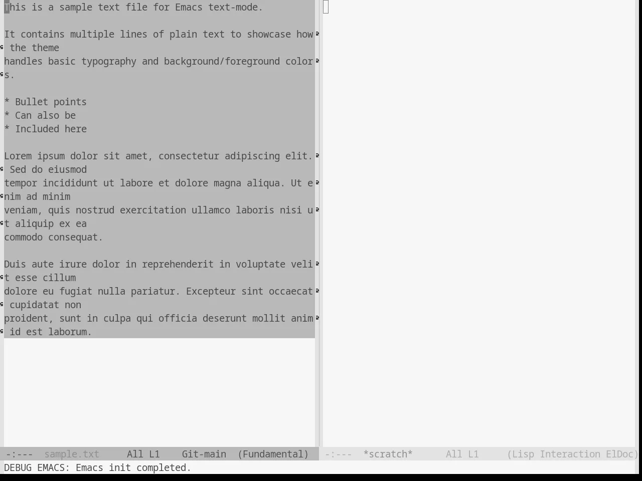 Base16 Grayscale Light Theme in fundamental-mode