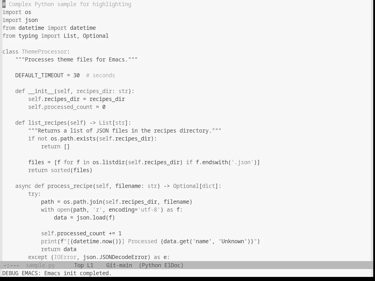 Base16 Grayscale Light Theme in python-mode