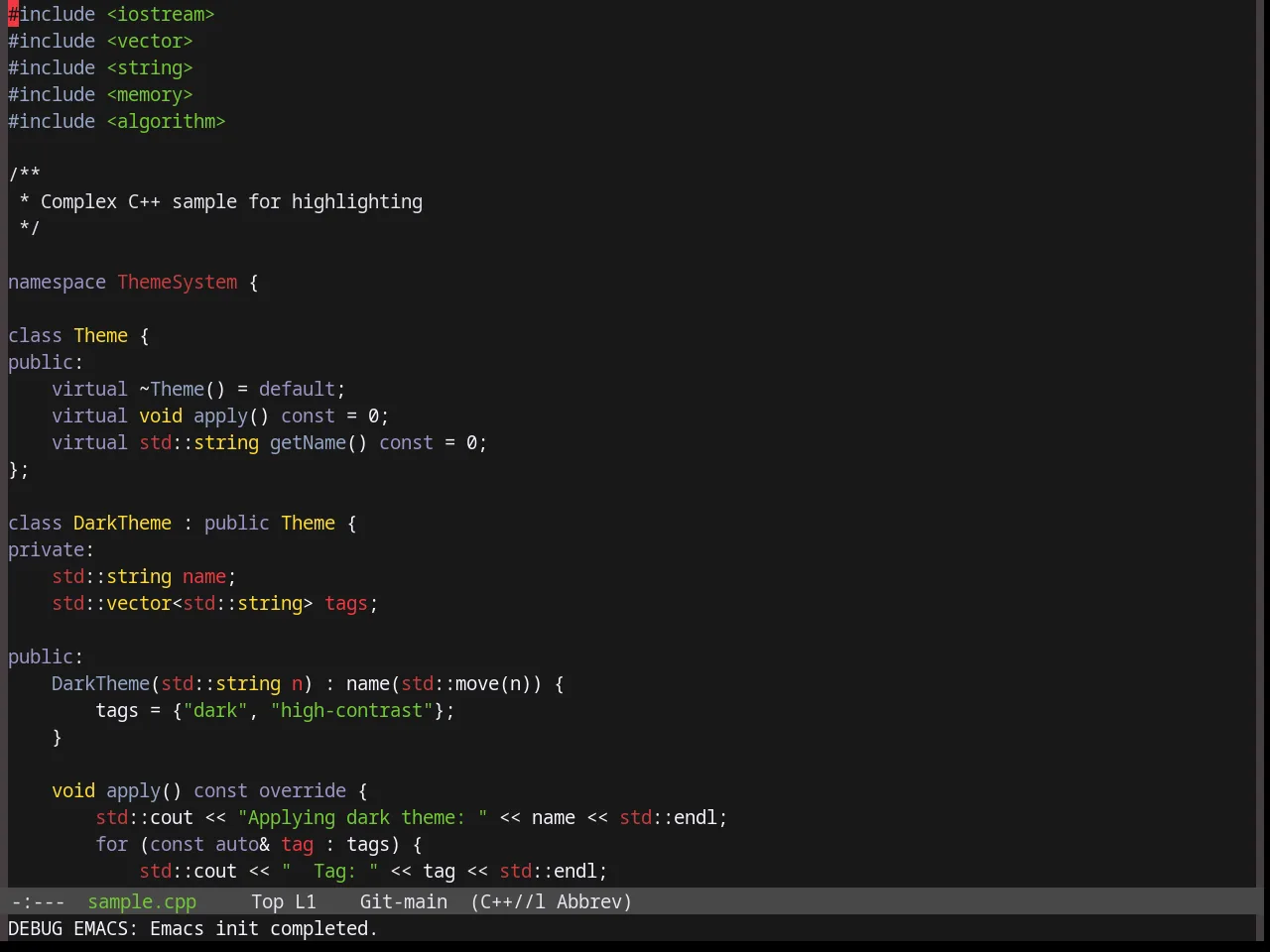 Base16 Gruber Theme in c++-mode