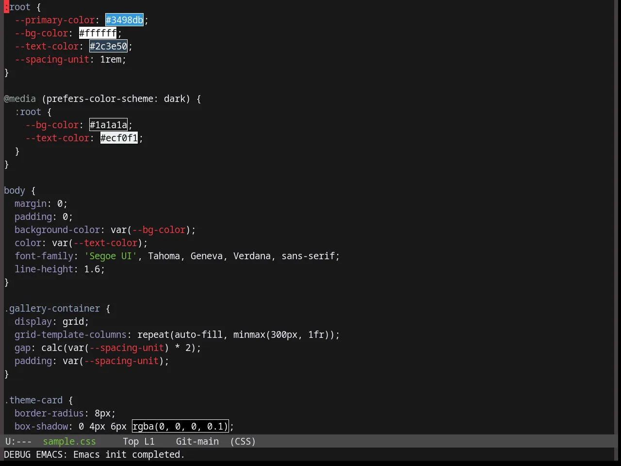 Base16 Gruber Theme in css-mode