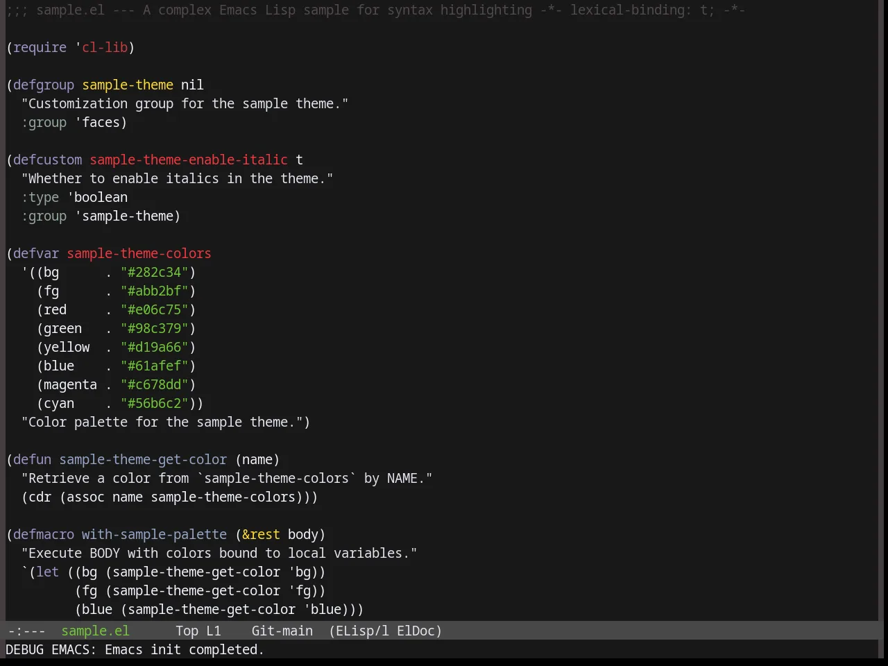 Base16 Gruber Theme in emacs-lisp-mode
