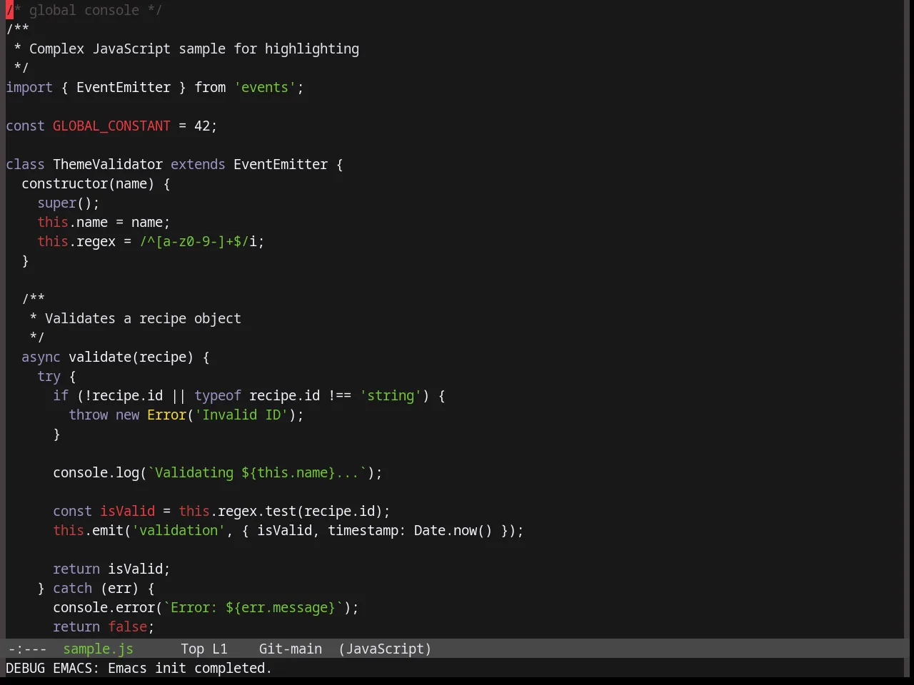 Base16 Gruber Theme in javascript-mode