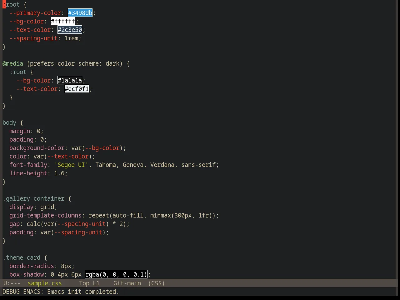 Base16 Gruvbox Dark Hard Theme in css-mode