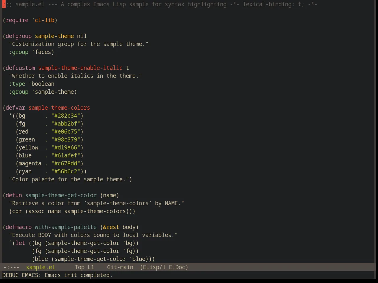 Base16 Gruvbox Dark Hard Theme in emacs-lisp-mode