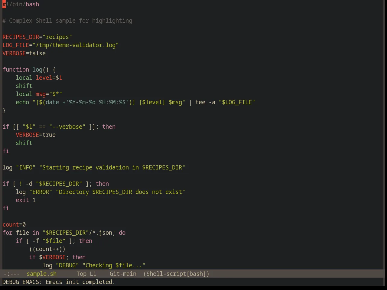 Base16 Gruvbox Dark Hard Theme in sh-mode