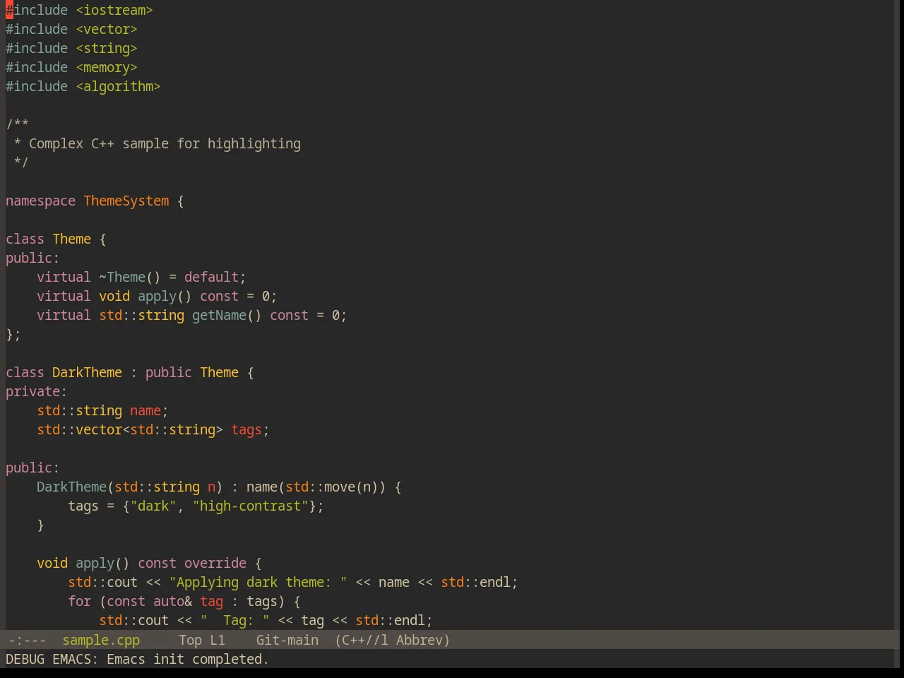 Base16 Gruvbox Dark Medium Theme in c++-mode