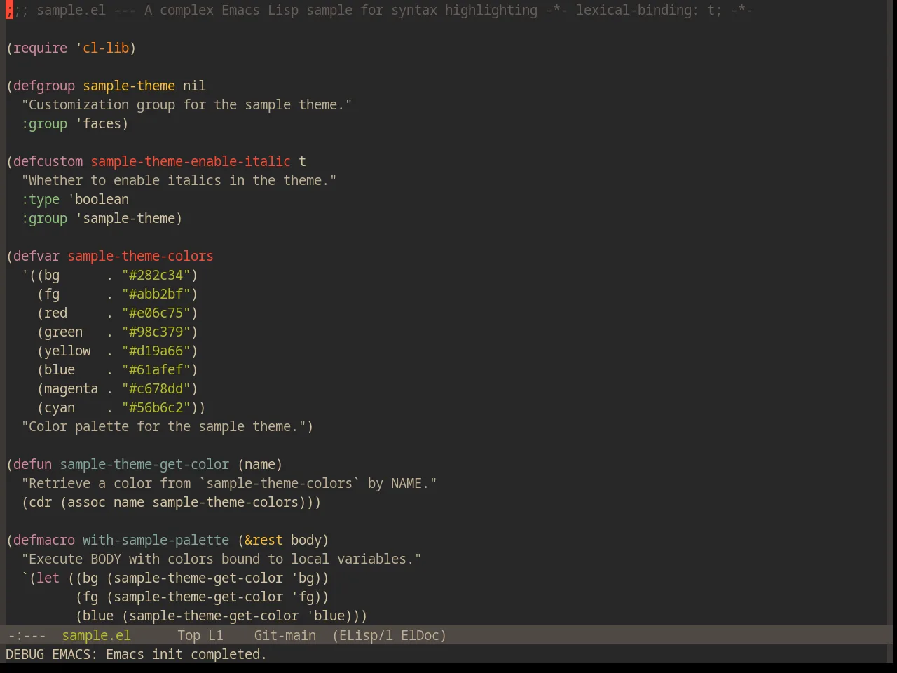 Base16 Gruvbox Dark Medium Theme in emacs-lisp-mode