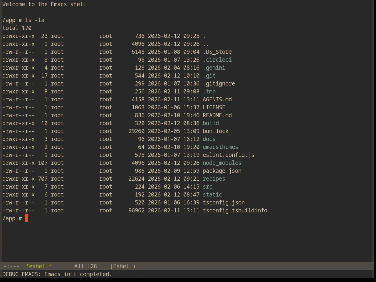 Base16 Gruvbox Dark Medium Theme in eshell