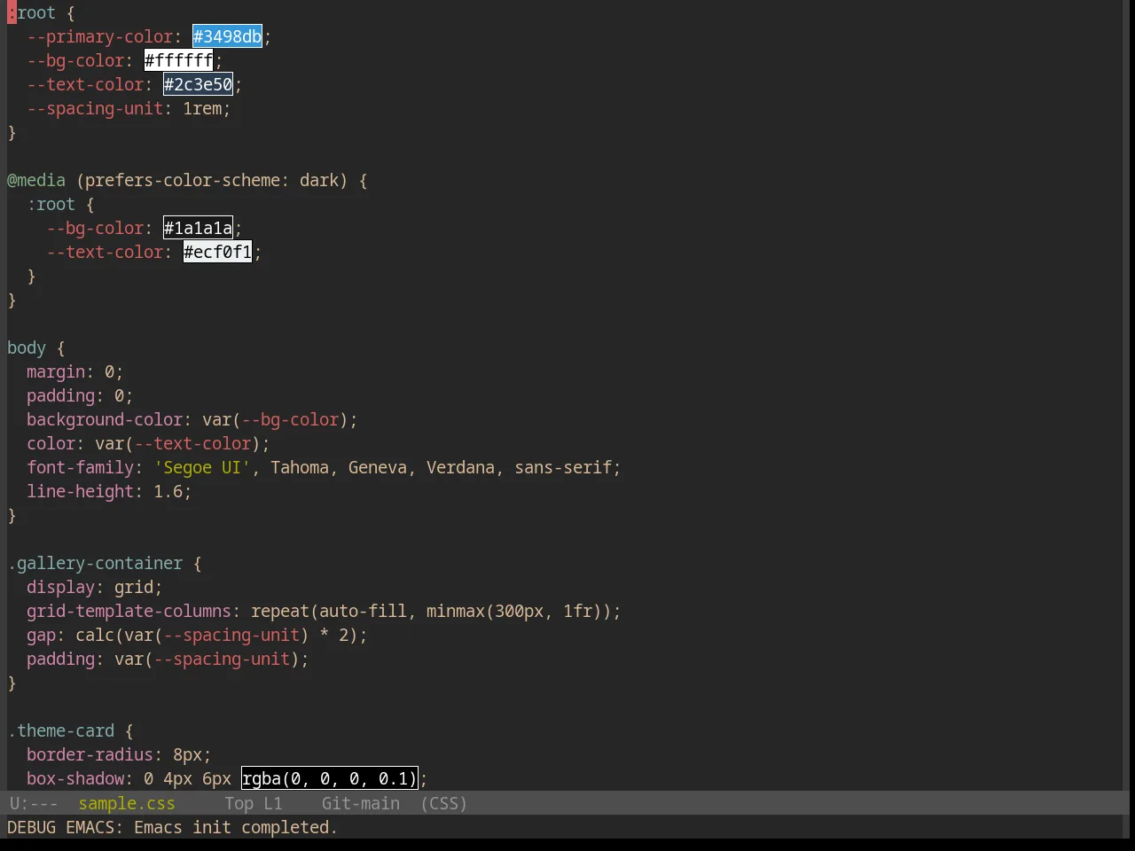 Base16 Gruvbox Dark Pale Theme in css-mode