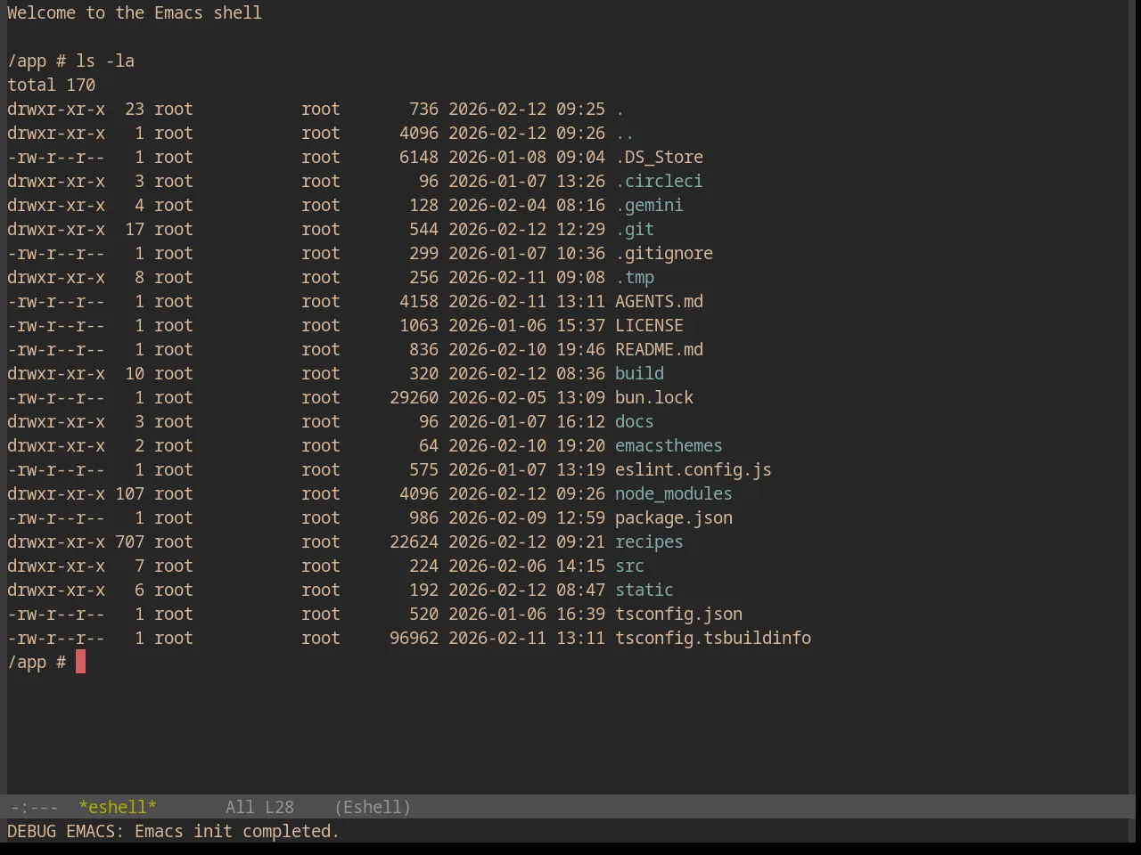 Base16 Gruvbox Dark Pale Theme in eshell