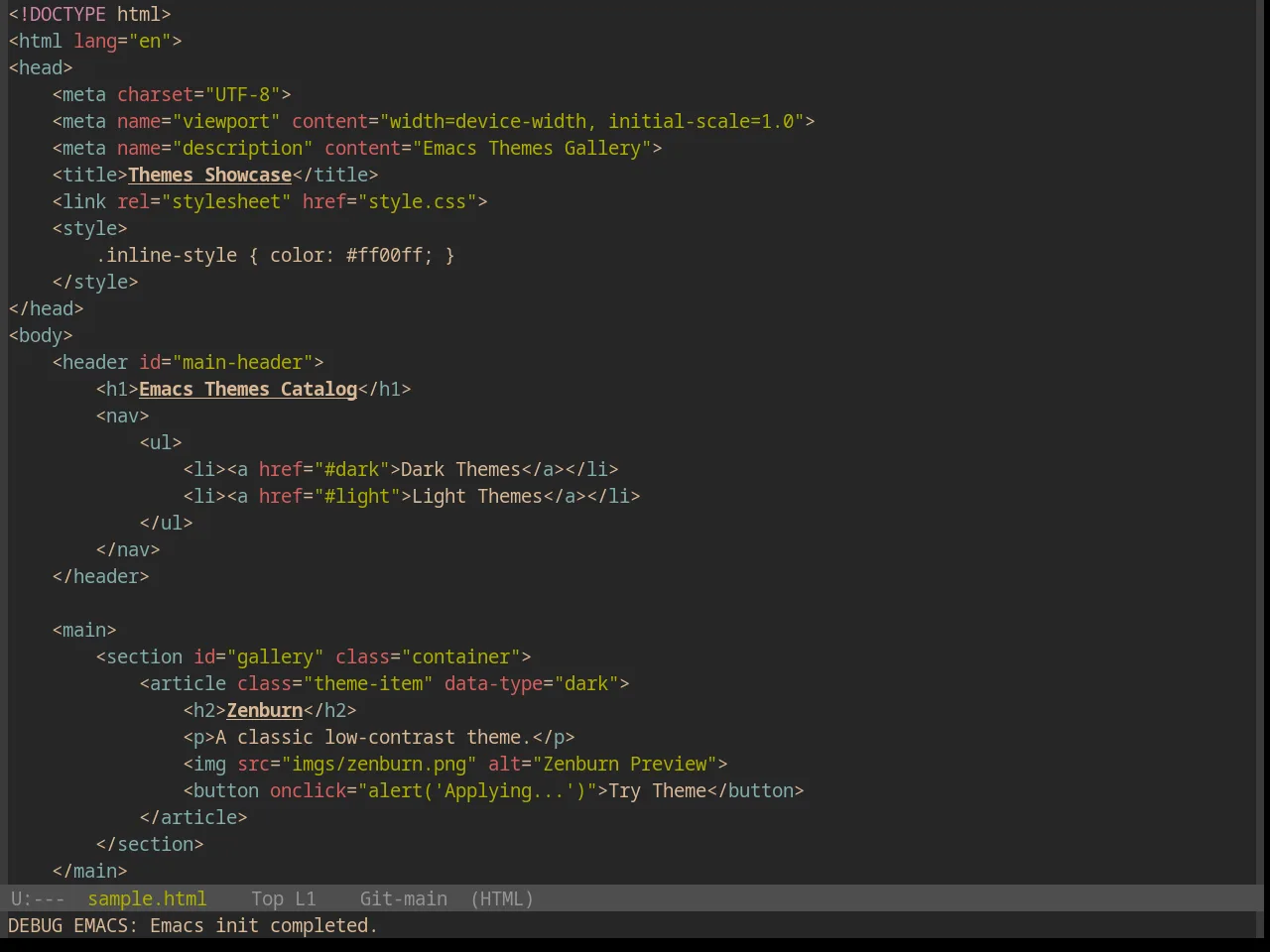 Base16 Gruvbox Dark Pale Theme in html-mode