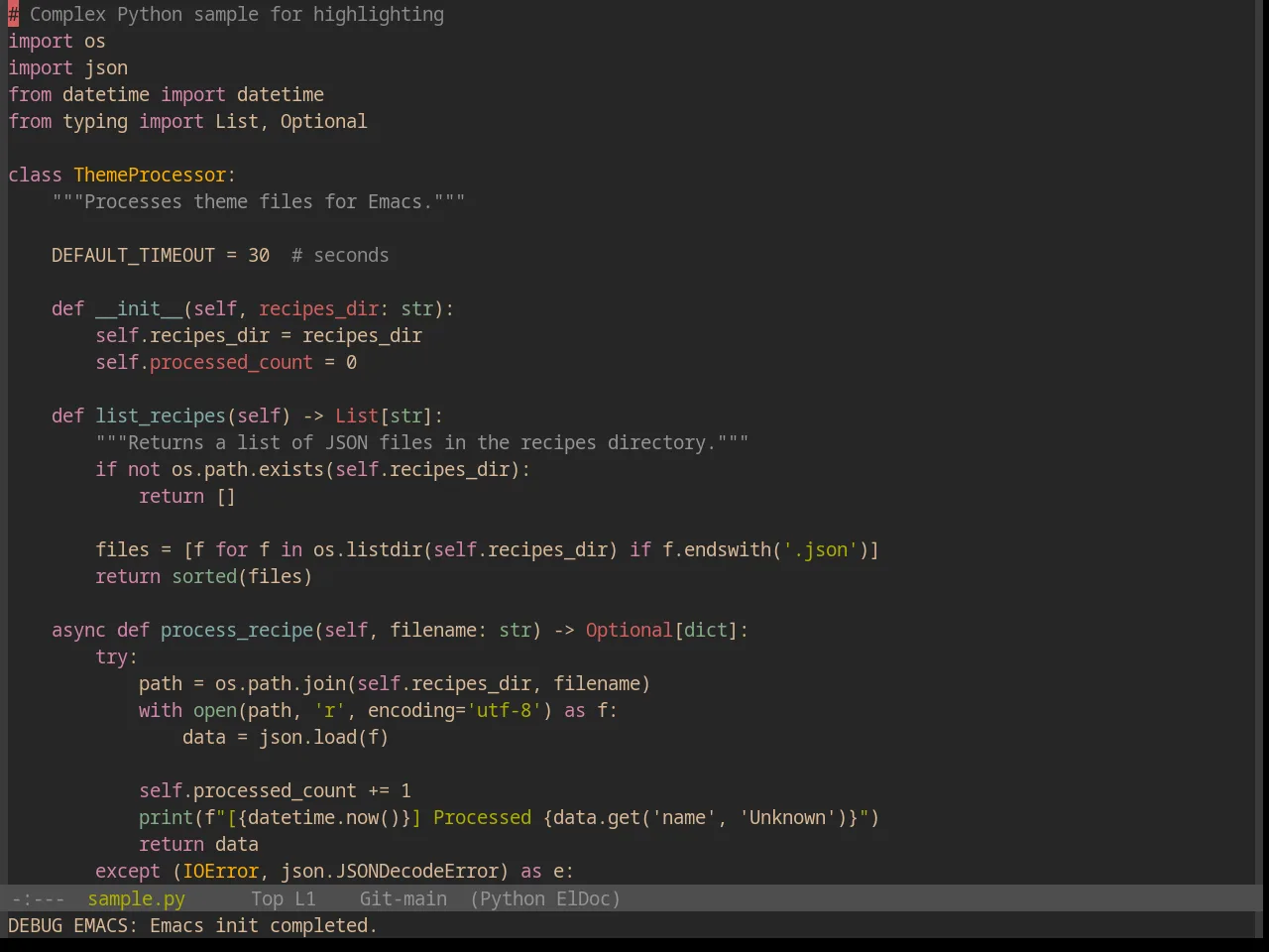 Base16 Gruvbox Dark Pale Theme in python-mode