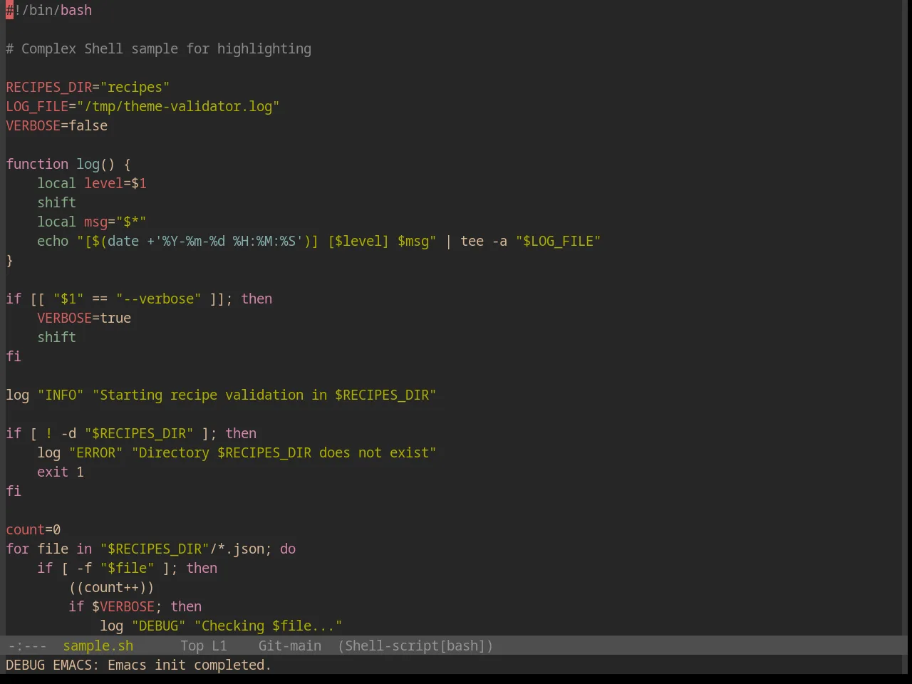 Base16 Gruvbox Dark Pale Theme in sh-mode