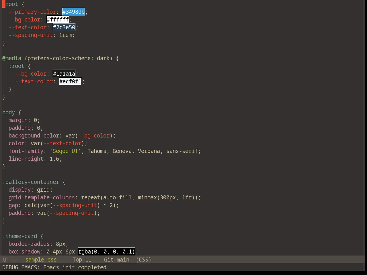 Base16 Gruvbox Dark Soft Theme in css-mode