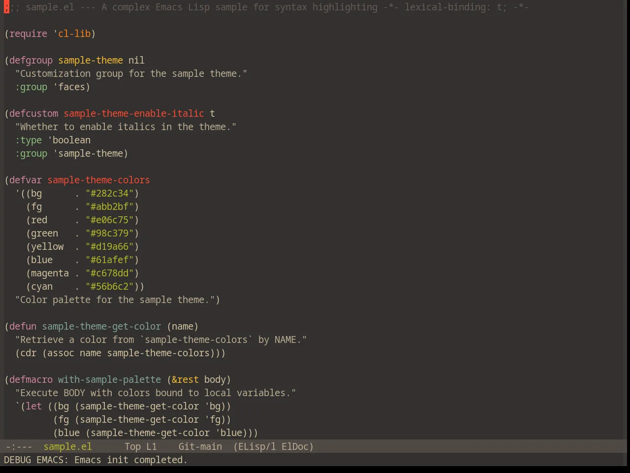Base16 Gruvbox Dark Soft Theme in emacs-lisp-mode