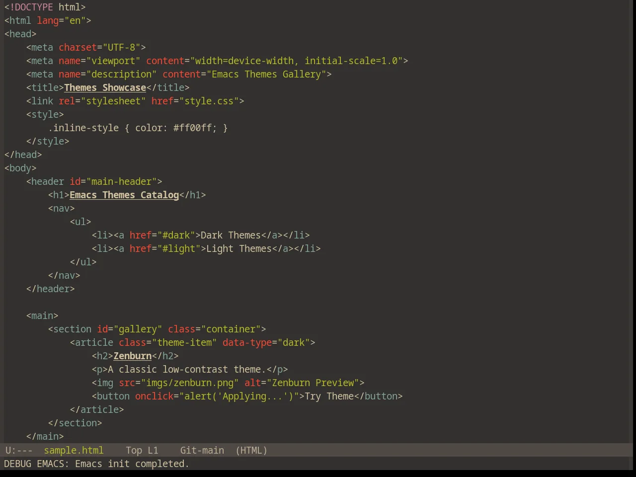 Base16 Gruvbox Dark Soft Theme in html-mode