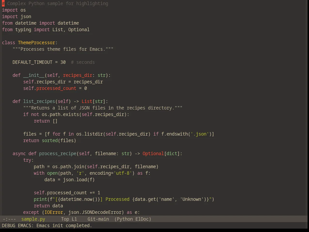 Base16 Gruvbox Dark Soft Theme in python-mode