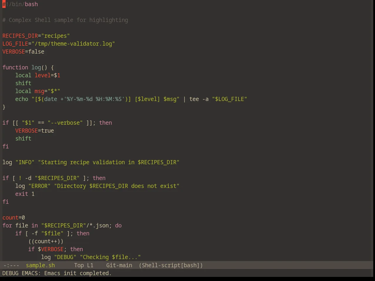 Base16 Gruvbox Dark Soft Theme in sh-mode