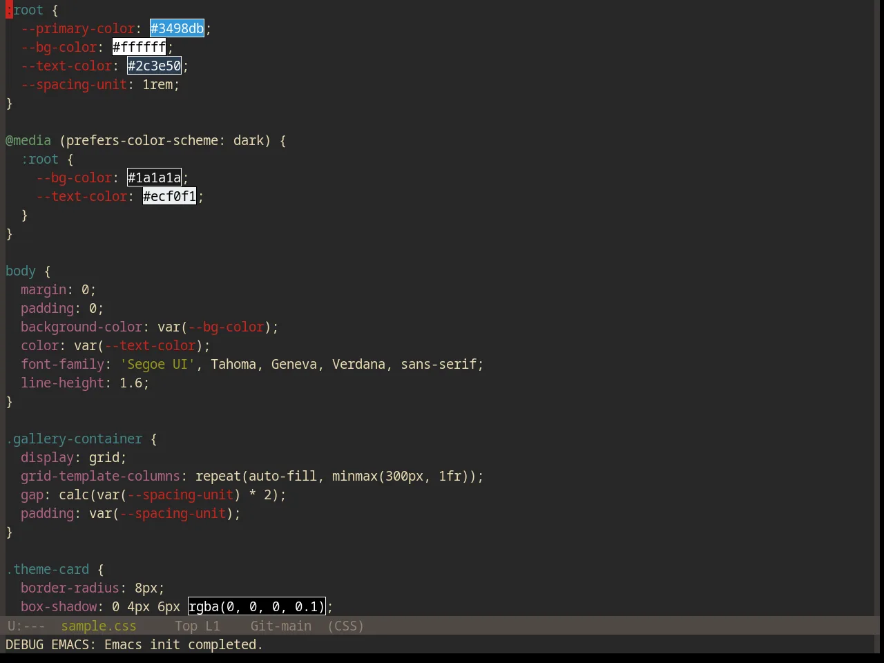 Base16 Gruvbox Dark Theme in css-mode
