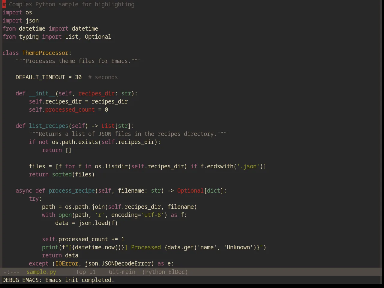 Base16 Gruvbox Dark Theme in python-mode