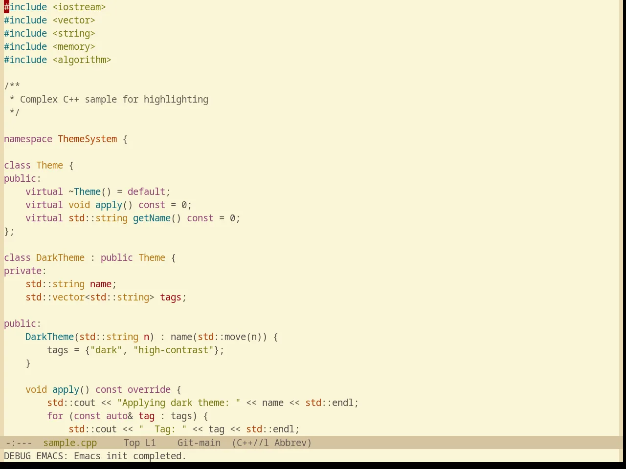 Base16 Gruvbox Light Hard Theme in c++-mode