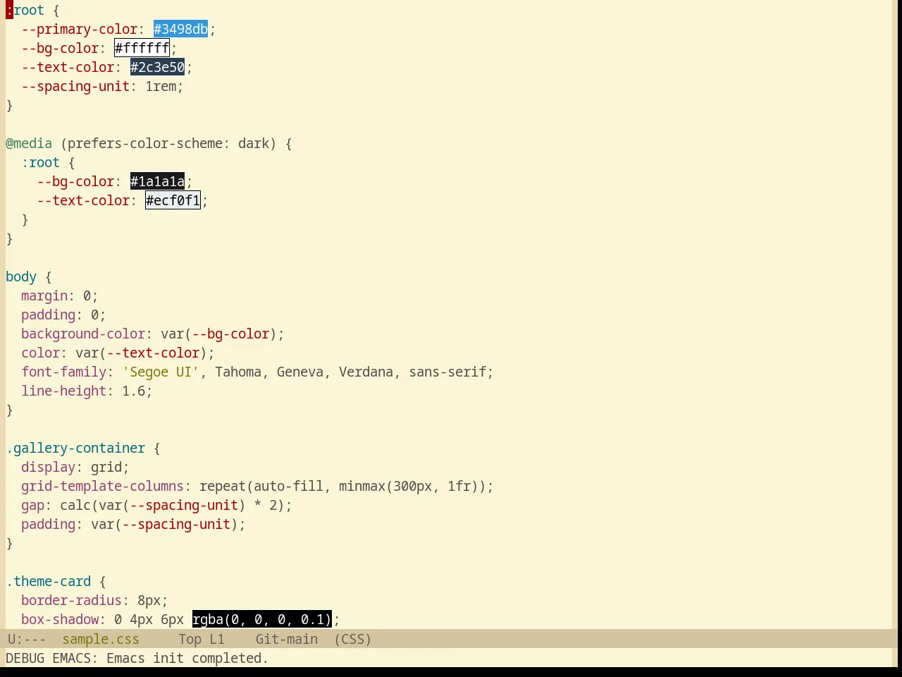 Base16 Gruvbox Light Hard Theme in css-mode