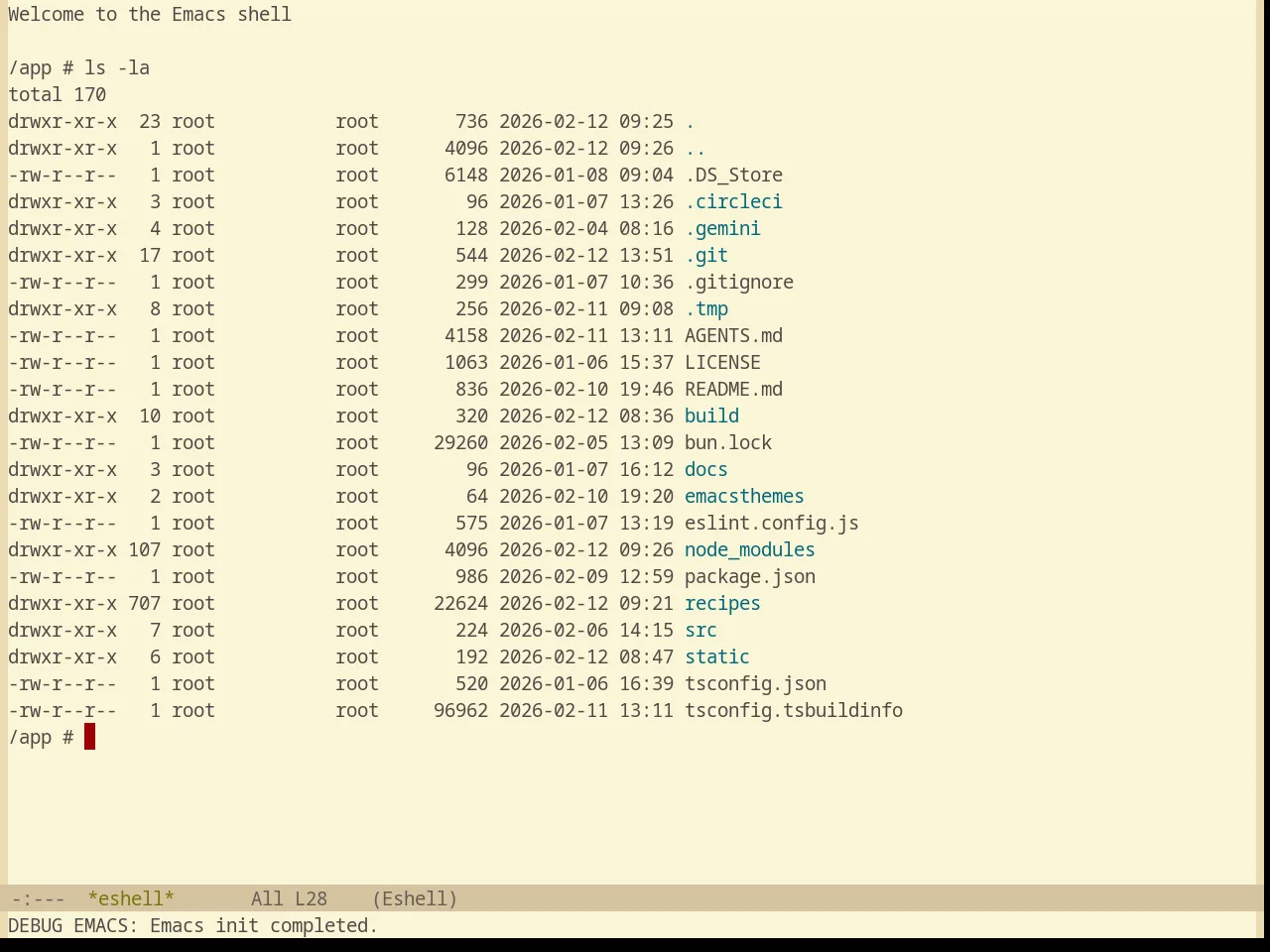 Base16 Gruvbox Light Hard Theme in eshell