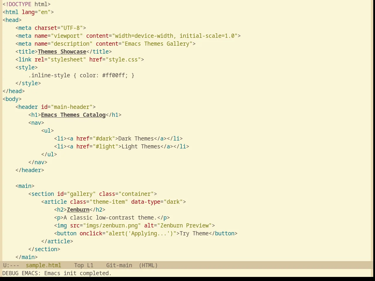 Base16 Gruvbox Light Hard Theme in html-mode