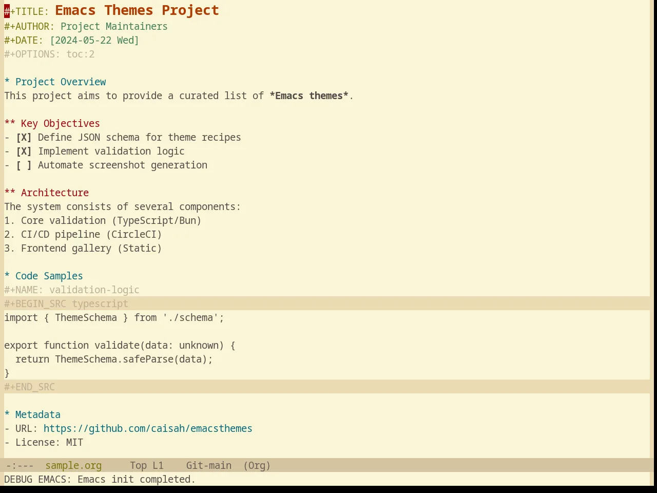Base16 Gruvbox Light Hard Theme in org-mode