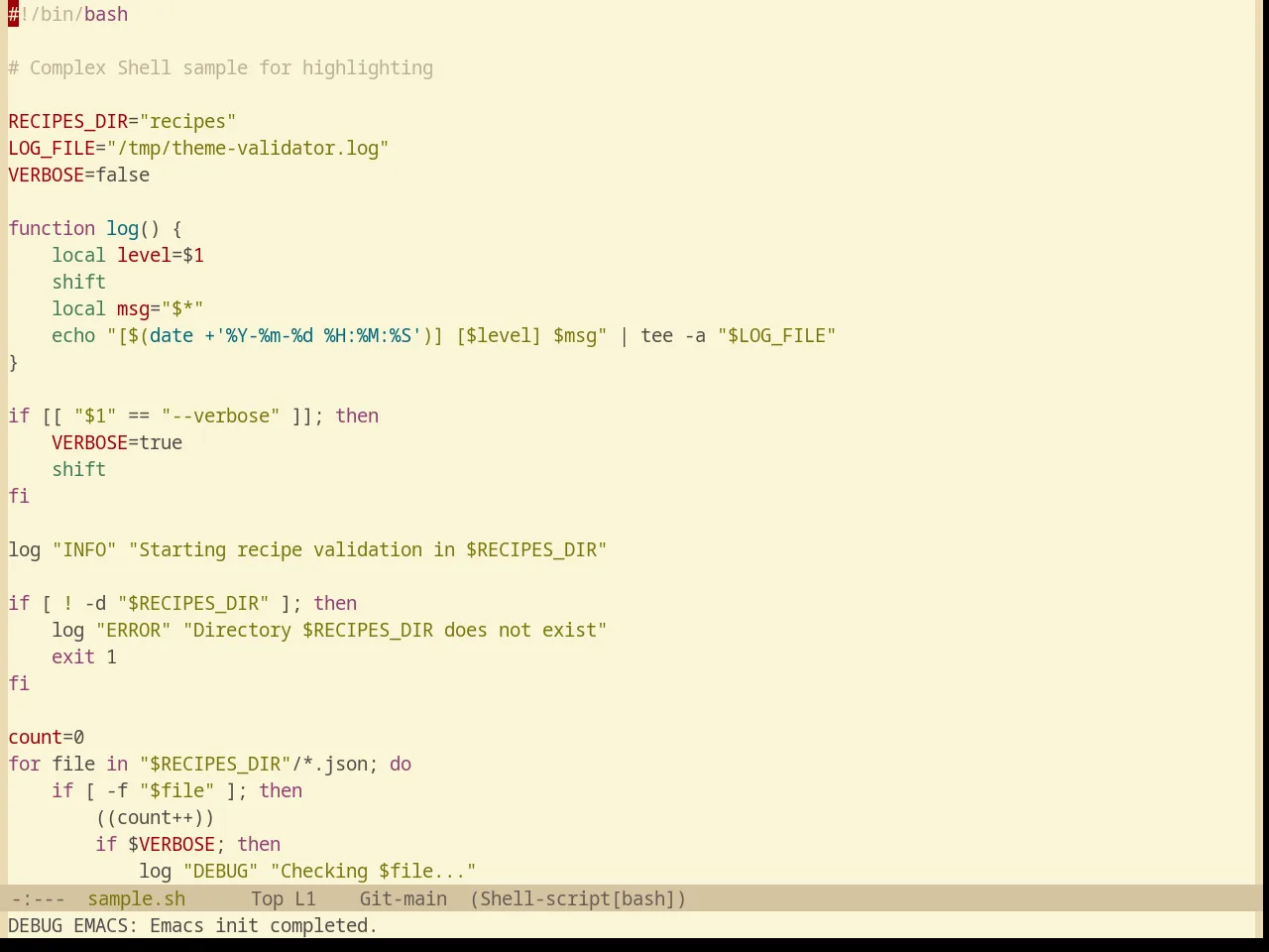 Base16 Gruvbox Light Hard Theme in sh-mode