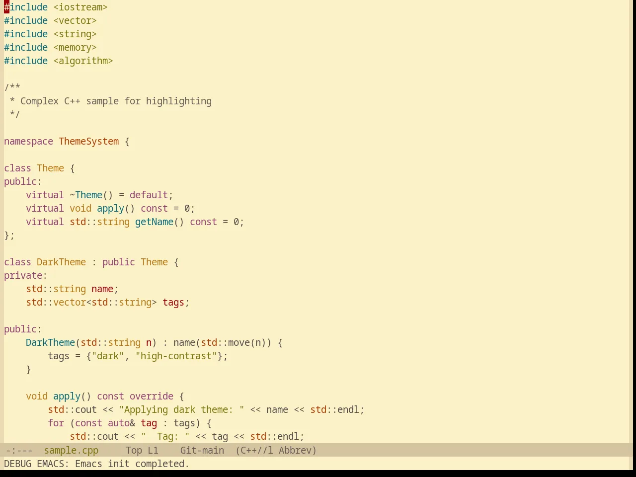 Base16 Gruvbox Light Medium Theme in c++-mode
